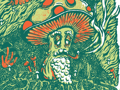 The Grandpa Fungus Among Us fungus grandpa groovy mushroom poster psychedelic surreal trippy