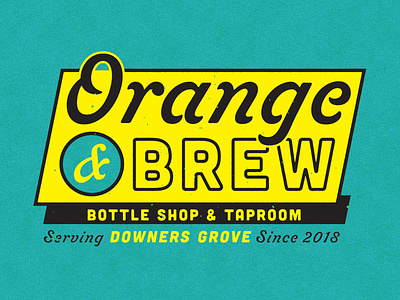 Orange & Brew Bottle Shop & Taproom beer design downers grove retro vintage