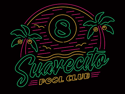 Suavecito Pool Club - Neon Sign 8-ball apa billiards chicago illustration neon neon sign pool pool club suavecito