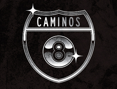 Caminos de La Vida - El Camino Tee Emblem apparel apparel design billiards caminos chicago chrome lowrider pool pool club