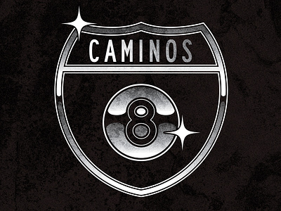 Caminos de La Vida - El Camino Tee Emblem apparel apparel design billiards caminos chicago chrome lowrider pool pool club