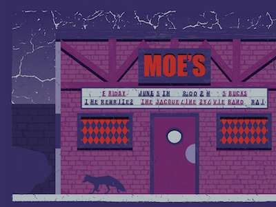 The Rewrites @ Moe's Tavern bar gig moes poster rewrites simpsons tavern