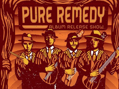 Pure Remedy 0710 concert gig poster psychedelic pure remedy stage theater theatre
