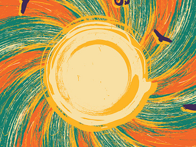 RW 10/12 gig poster rewrites sun swirl