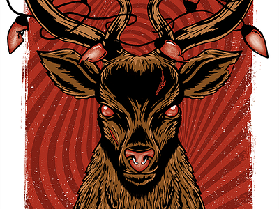 Dark Rudy antlers christmas deer lights poster reindeer rudolph