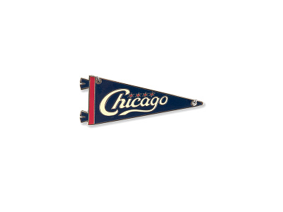 Chicago Pennant Enamel Necklace chicago enamel necklace pennant pin vintage