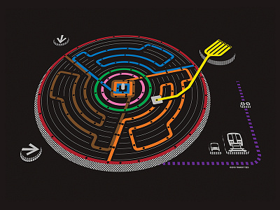 Switching Tracks groove map music record tracks transit turntable