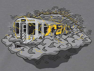 Lightning Rails Vol. 2 apparel chicago cta electricity illustration lightning music rails t shirt train