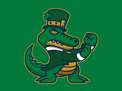 Chance the Scrapper alligator chance the snapper character fightin gator illustration irish mascot notre dame