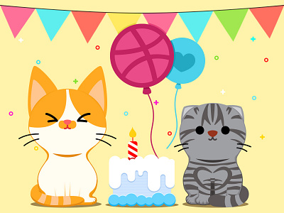 Happy brithday to myself cake cat dribbble