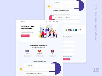 Affiliate Marketing Page - E-Box affiliate affiliate marketing learning ui webdesign website website design