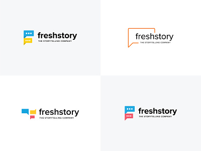 Logo options for Fresh Story - A Storytelling Coaching Company brand design branding chat company fresh interact logo startup startup branding stories story storytelling talk weave