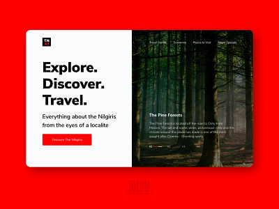 Landing Page Concept for a Travel Blog Website blog camping explore forest hill station hills nilgiris ooty pine tour tourism website tourists travel app travel blog travel website traveller trees trekking