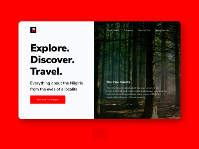 Landing Page Concept for a Travel Blog Website blog camping explore forest hill station hills nilgiris ooty pine tour tourism website tourists travel app travel blog travel website traveller trees trekking