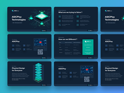 Presentation Deck for ASICPlay business deck dark theme deck flat design graphic design illustration powerpoint presentation slide slideshow startup