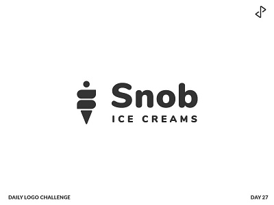 Day 27 - Snob Icecream ai dailylogochallenge ice cream ice cream cone icecream illustrator logo logoaday logos vector