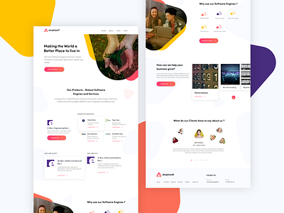 A sneak peek of my recent and on going work for Amphisoft. branding colorful colors official website product company shape shape elements software company web design website website design website redesign websites