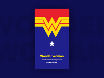 Wonder Woman - Business Card avengers dribbble dribbbleweeklywarmup wonderwoman