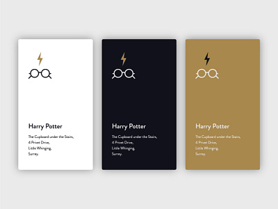 Harry Potter - Minimal Business Card Concept businesscard dribbbleweeklywarmup minimal