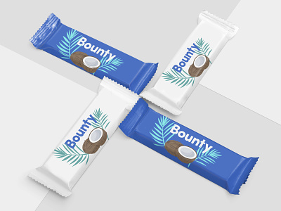 Bounty Packing Concept - My Favourite Chocolate bounty branding chocolate chocolate packaging cococunts coconut dribbbleweeklywarmup packaging packaging design packagingdesign