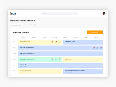 Schedule Page for I-Box