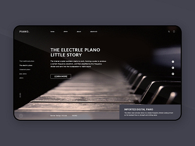 The piano banner Web design