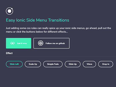 Easy Ionic Side Menu Transitions css html js scss