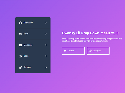 Swanky Lil Drop Down Menu V2.0 css html js scss