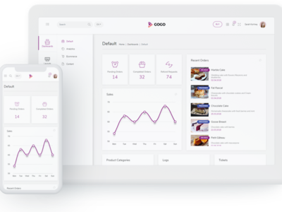 Gogo React - React Admin Template sass responsive redux reactstrap reactjs react todo react survey react chat react app react admin template react admin react dashboard css3 bootstrap 4