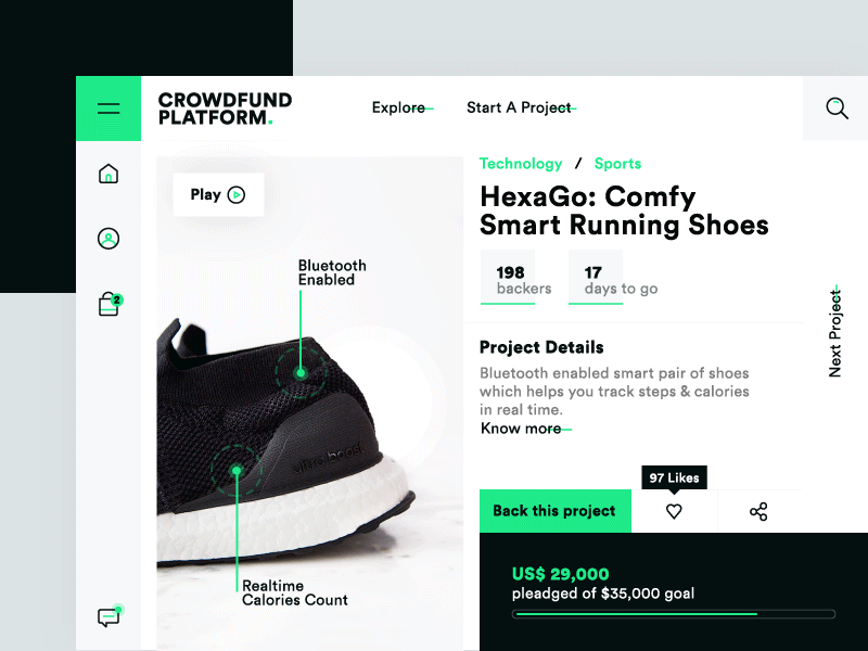 Crowdfund Platform Website Concept