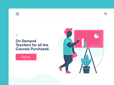 On Demand Teacher Page Illustration design illustration typography ui