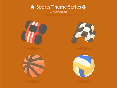 OnionMath topic icons - Sports theme series 2d app design electric flat icon illustration product symbol ui