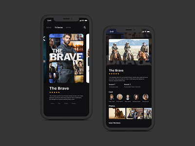 Dark Movie Review App app design inspiration mobile app mobile application sketch ui user experience user interface ux
