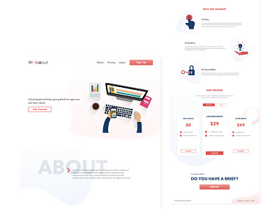 Landing page for brief services inspiration ui user interface ux web design website