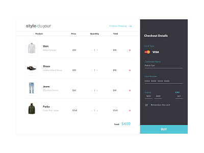 Checkout Page Fashion Store inspiration ui user experience user interface web design