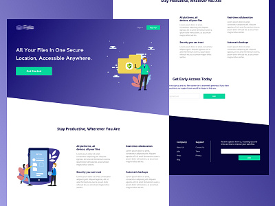 Cloud Landing Page gradient landing page user experience user interface web design