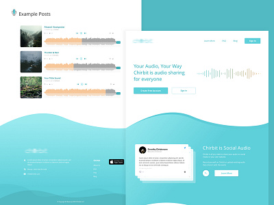 Audio Sharing Landing Page audio gradient landing page sketch ui ux website