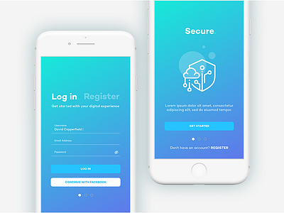 Login UI app finance gradient indigo login material ui