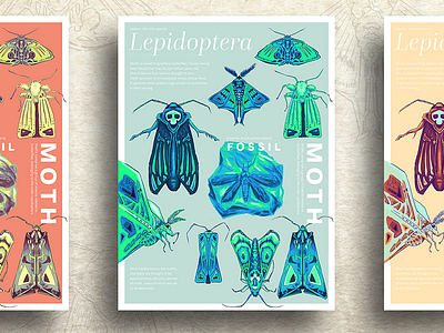 Lepidoptera Poster creatures graphic design illustration insects moth neon poster questa font typography