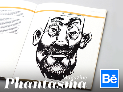 Phantasma Magazine p45 book editorial design face graphic design guy illustration magazine print traditional