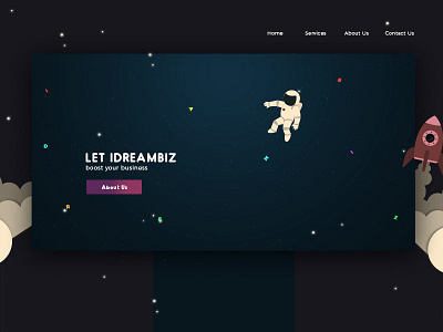 iDreamBiz Website app colors company contact home space steps uiux web