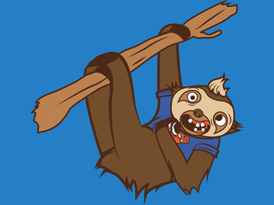 Sloth animal cartoon character design goonies hoborobo illustration illustrator movie sloth