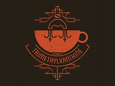 Trimethyl coffee cup espresso line logo orange