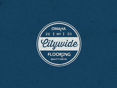 Citywide Flooring badge blue circle flooring historic retro type