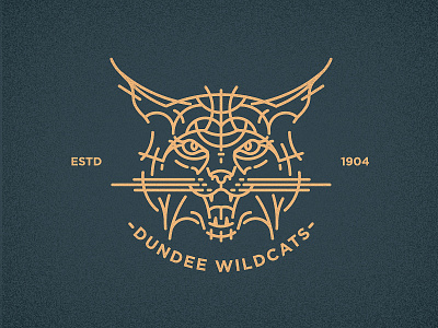 Wildcat blue cat dundee line logo mono line school wildcat yellow