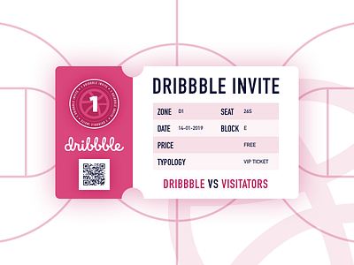 Dribbble Invite basket best design card design dribbble free game gif illustration invitation invite invite design play prize ticket