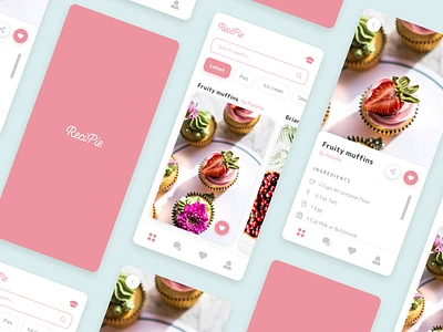 Finding & sharing dessert recipes app branding clean design icon minimal type typography ui ux