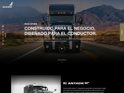 Mack Anthem - Landing black design landing truck ui user experience user interface user interface design userinterface web design