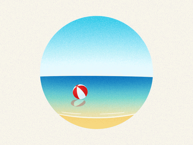 Minimal Landscapes | No. 02 animation beach ball illustration landscape minimal texture vector