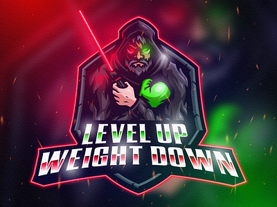 LEVEL UP WEIGHT DOWN MASCOT LOGO